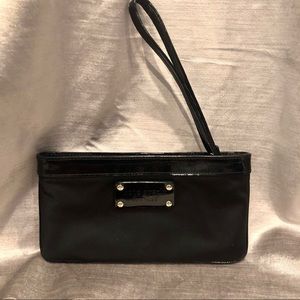 Black Kate Spade Patent Leather Trimmed Wristlet